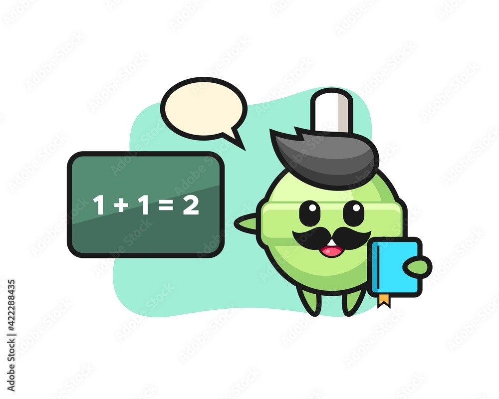 Illustration of lollipop character as a teacher