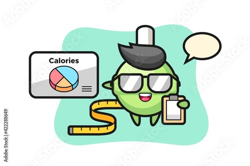 Illustration of lollipop mascot as a dietitian