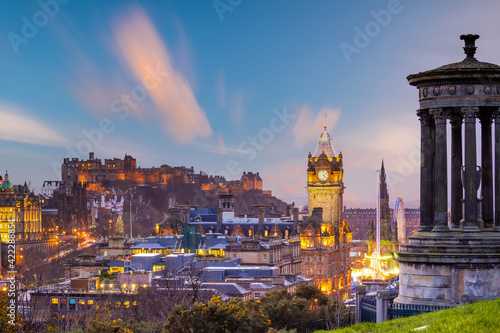 Old town Edinburgh city skyline, Scotland