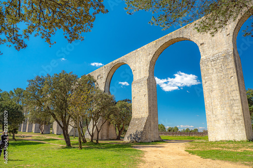 Aqueduct de Castries in the south of France during springtime photo