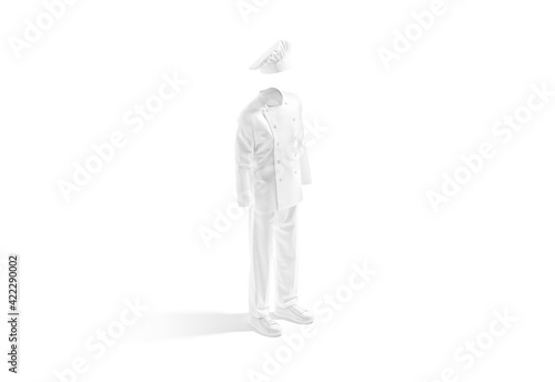 Blank white chef uniform mock up, side view