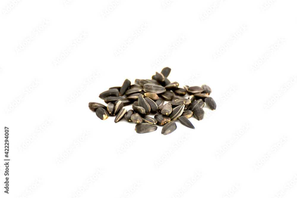 Sunflower seeds isolated on white background,food photo Sunflower seeds isolated on white background,food photo