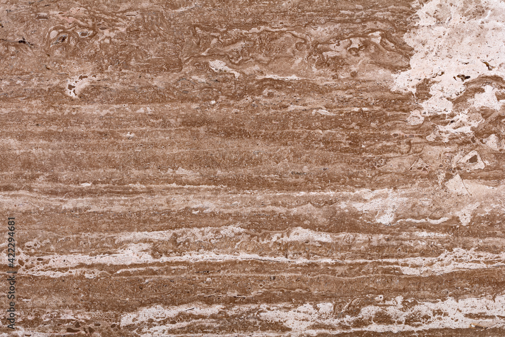 Fototapeta premium Travertine background in elegant brown color for your expensive design. High quality texture.