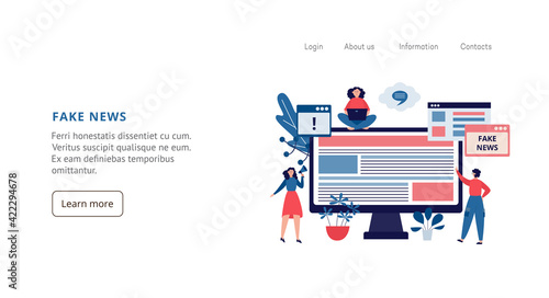 Fake news, false information, hoax in social media a vector illustration.