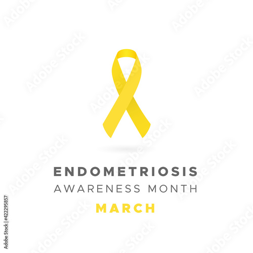Endometriosis Awareness Month. March. Yellow color. Vector illustration, flat design