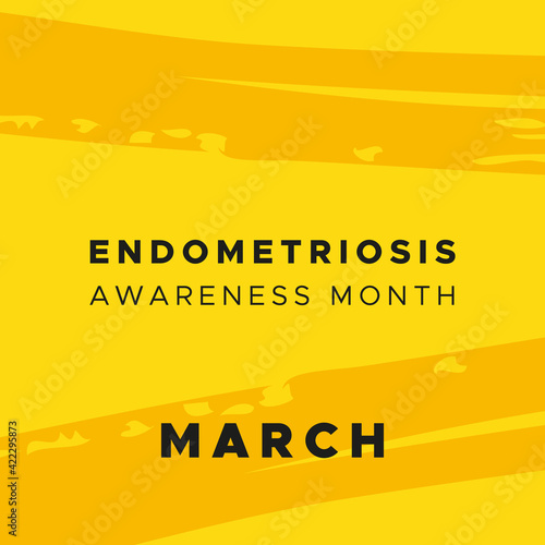 Endometriosis Awareness Month. March. Yellow color. Vector illustration, flat design