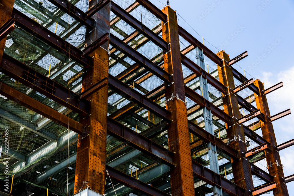 Steel structure silhouette background for building construction. Steel structure silhouette background for building construction.