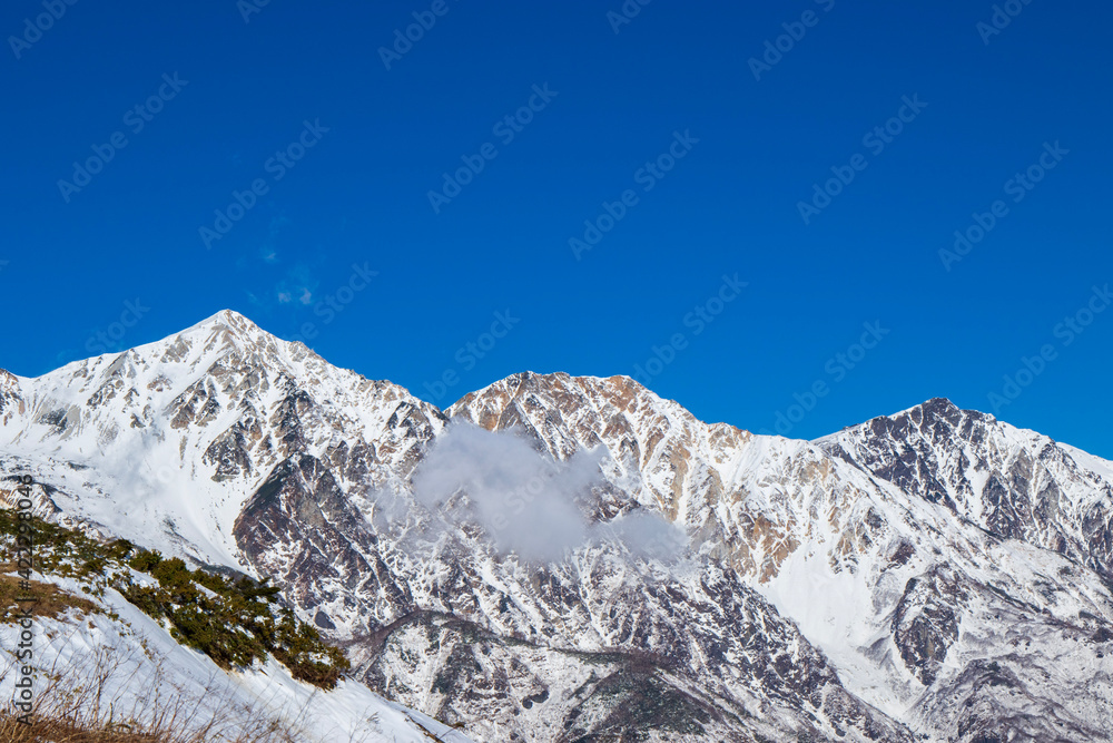 snow covered mountains