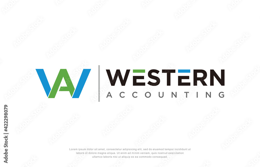 Initial letter WA AW business logo design vector Initial letter WA AW business logo design vector