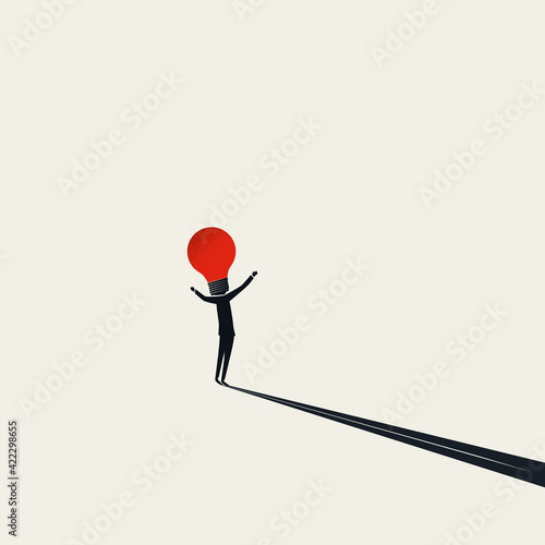 Business creativity, vector concept. Symbol of brainstorming, creative ideas, thinking. Minimal illustration.