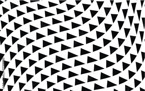 black and white triangle geometric pattern background, halftone monochrome repeating texture