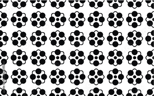 black and white geometric pattern background, halftone monochrome repeating texture