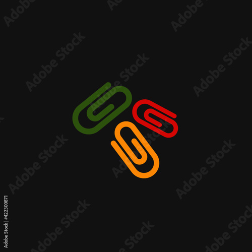 Vector illustration of paper clips