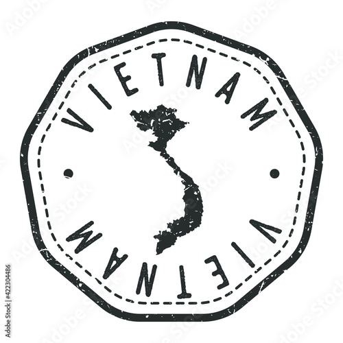 Vietnam Map Stamp Retro Postmark. Silhouette Postal Passport. Seal Round Vector Icon. Badge Vintage Postage Design.