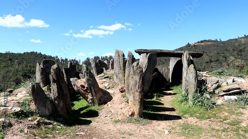 El Pozuelo megalithic dolmen complex in Huelva, Andalucia, Spain. Dolmen number 1