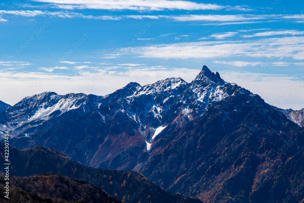 mountains in the snow