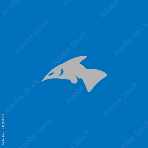 Saw shark flat  icon. Simple style ocean fish symbol. Logo design element. T-shirt printing. eps10. Vector for sticker.