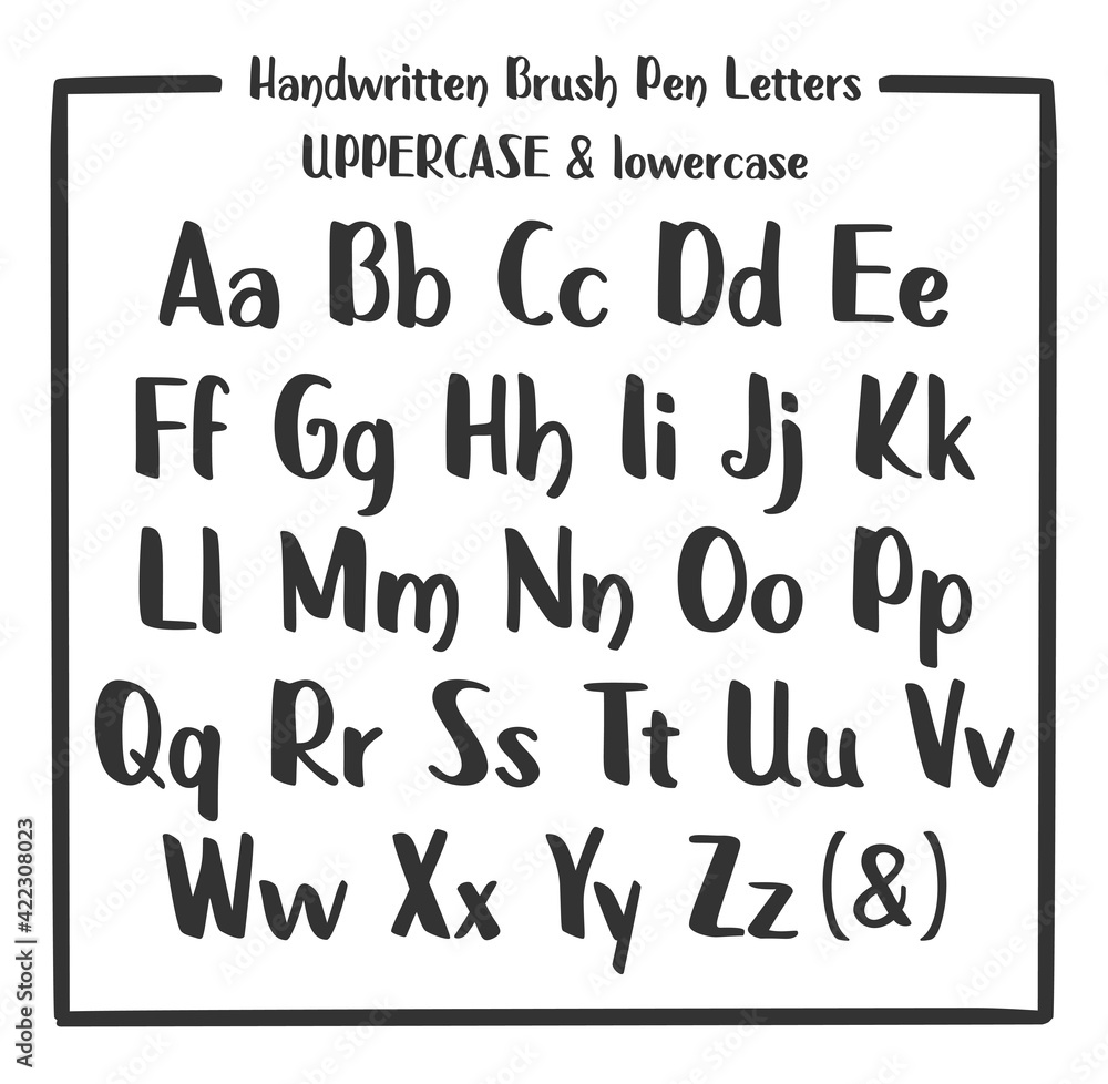 Handwritten alphabet with english characters on white background. Marker font. Handwritten marker pen typeface. Vector illustration Handwritten alphabet with english characters on white background. Marker font. Handwritten marker pen typeface. Vector illustration