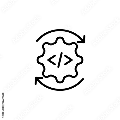 Code Optimization icon in vector. Logotype