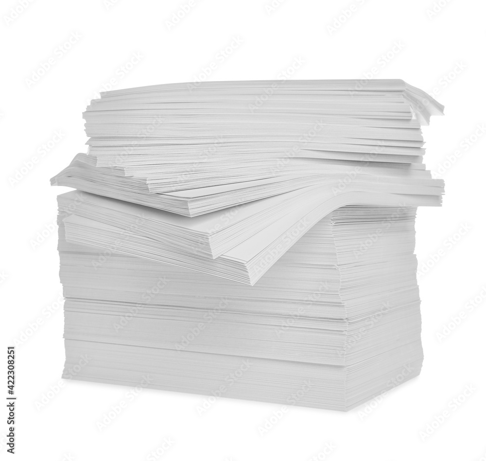 Stack of paper sheets isolated on white Stack of paper sheets isolated on white