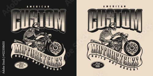 American custom motorcycle vintage badge