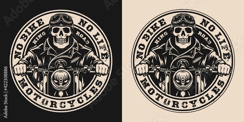 Motorcycle vintage round label