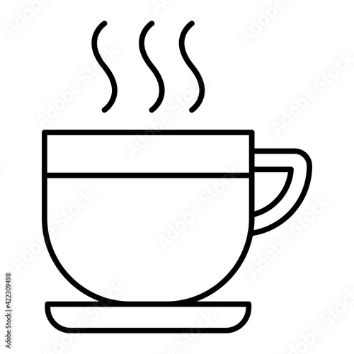 Vector Tea Cup Outline Icon Design