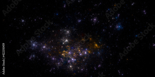 Banner Star field background . Starry outer space background texture . Colorful Starry Night Sky Outer Space background. 3D illustration