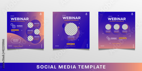 Collection of social media post templates, perfect for business webinars.