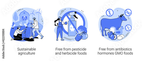 Natural farming abstract concept vector illustrations.