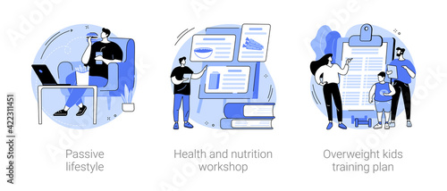 Break unhealthy habits abstract concept vector illustrations.