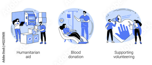 Community help abstract concept vector illustrations.