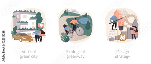 Environmental urban solutions abstract concept vector illustrations.