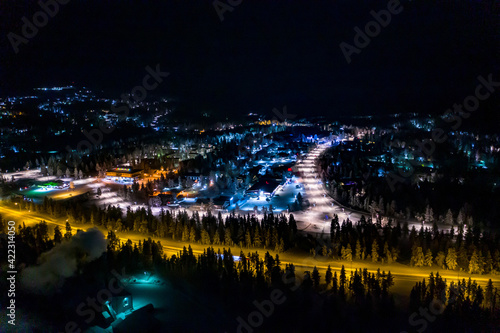 Tableau sur toile Saariselka winter night 01