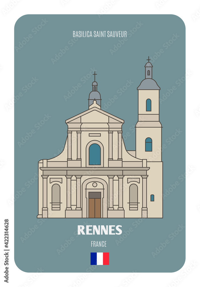 Obraz premium Basilica Saint Sauveur in Rennes, France