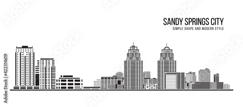 Cityscape Building Abstract Simple shape and modern style art Vector design -  Sandy Springs city