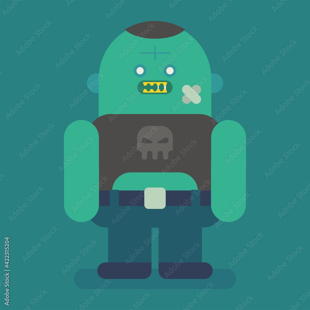 Big and fat zombie character. Vector character Big and fat zombie character. Vector character