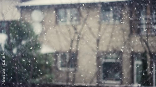 Wallpaper Mural Snow falling in a front of house Torontodigital.ca