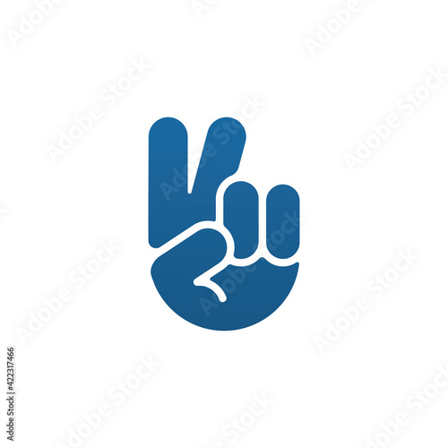 Peace hand sign logo template design