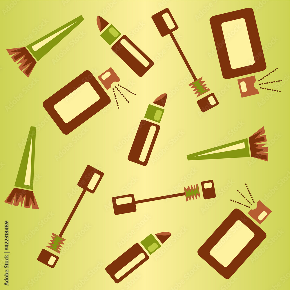 Obraz premium colored vector pattern of cosmetics