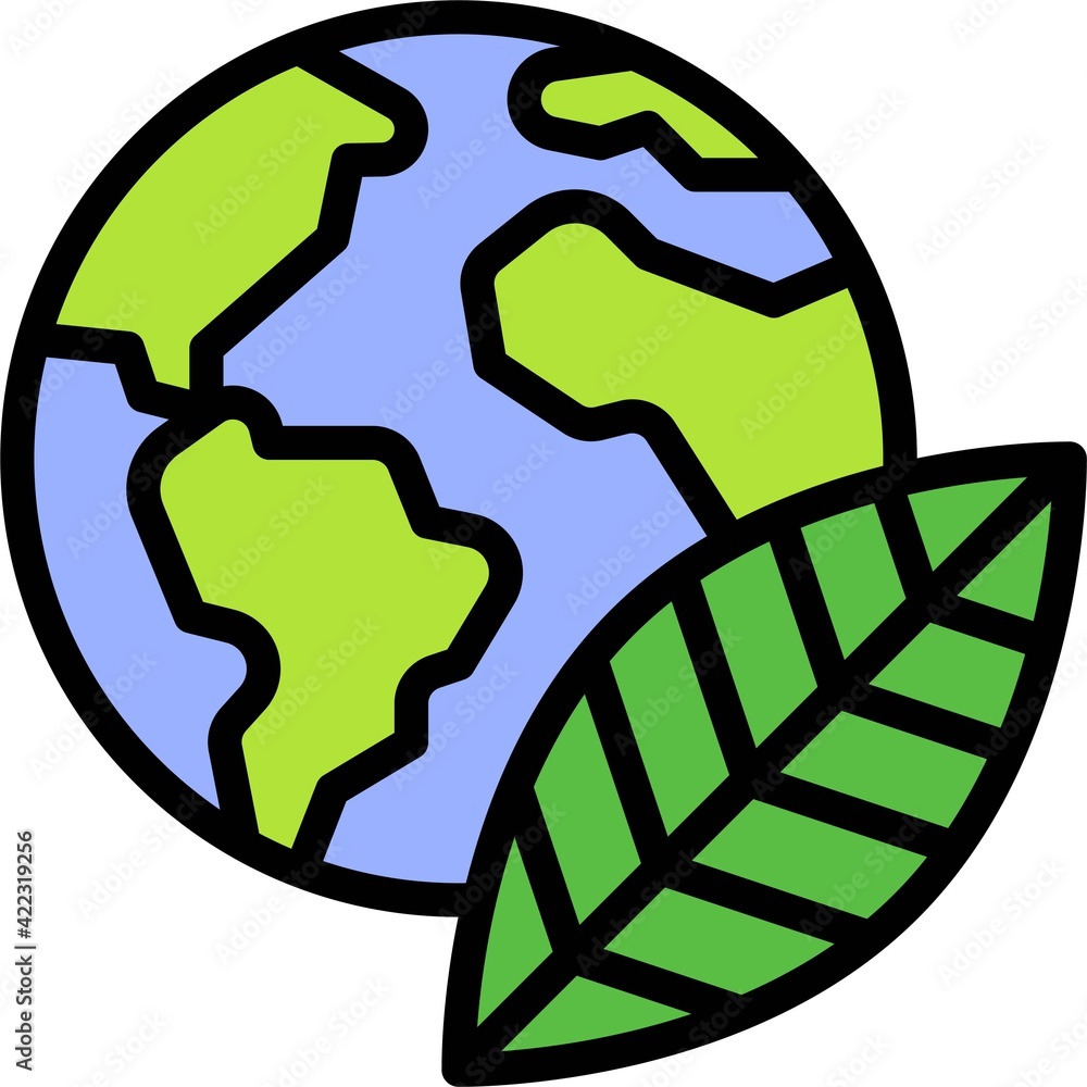 Earth with leaf icon, Earth Day related vector Earth with leaf icon, Earth Day related vector