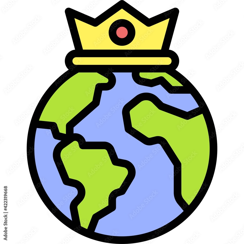 Earth with Crown icon, Earth Day related vector Earth with Crown icon, Earth Day related vector