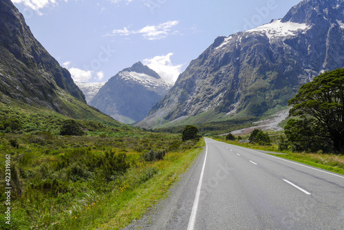 Straße in den Bergen, ‎⁨Fiordland National Park⁩, ⁨Neuseeland⁩