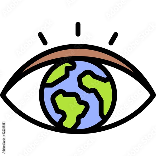 Earth eye icon, Earth Day related vector