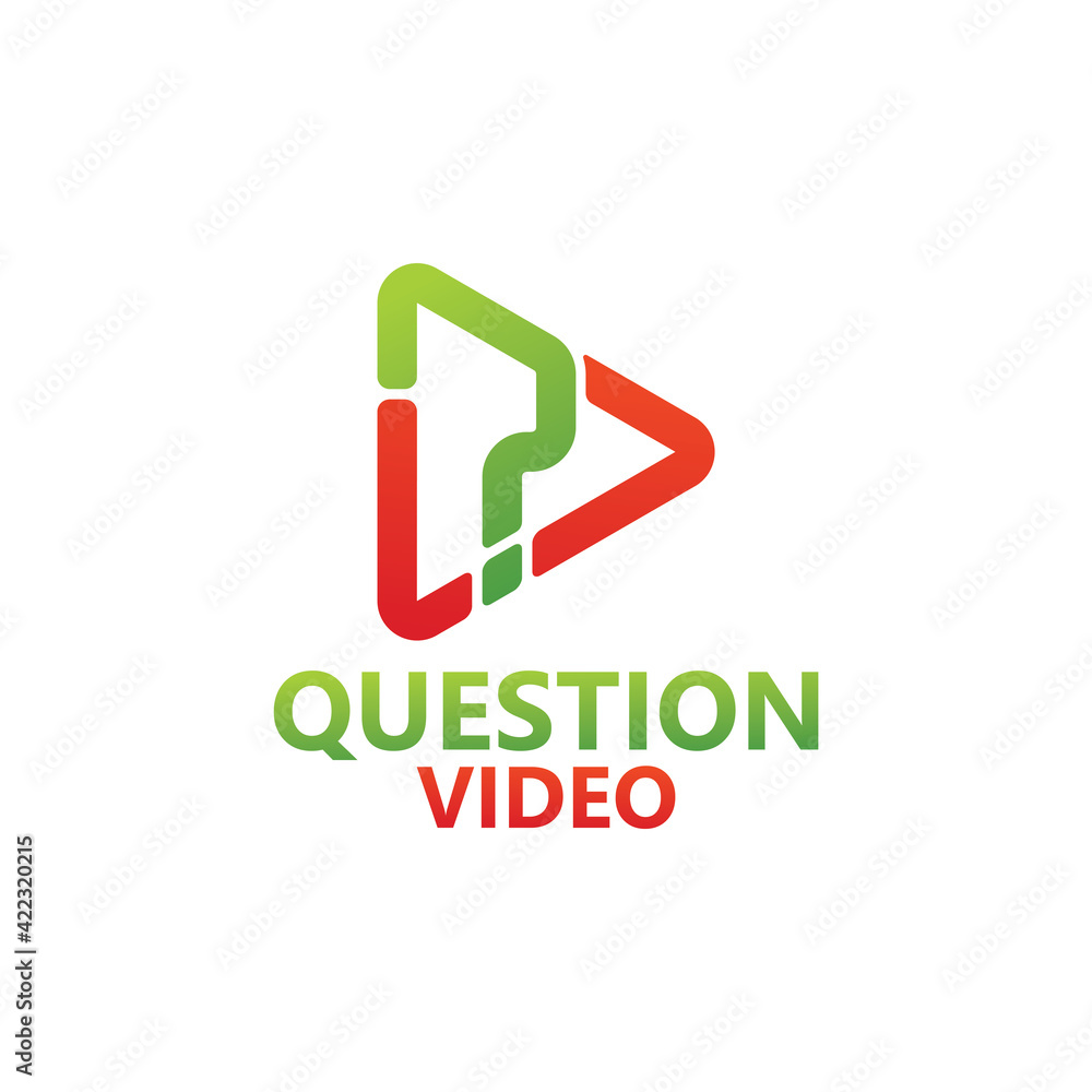 Video play question logo template design Video play question logo template design