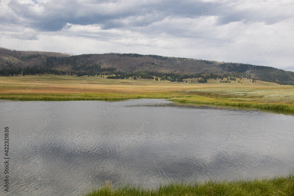 New Mexico, Caldera Valles.
Panoramic view of a little lake at Valles Caldera near Los Alamos, New Mexico. New Mexico, Caldera Valles.
Panoramic view of a little lake at Valles Caldera near Los Alamos, New Mexico.