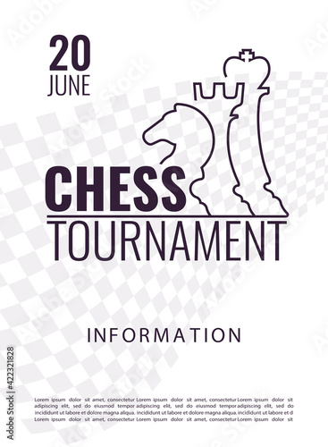 Vector illustration about chess tournament, match, game. Use as advertising, invitation, banner, poster
