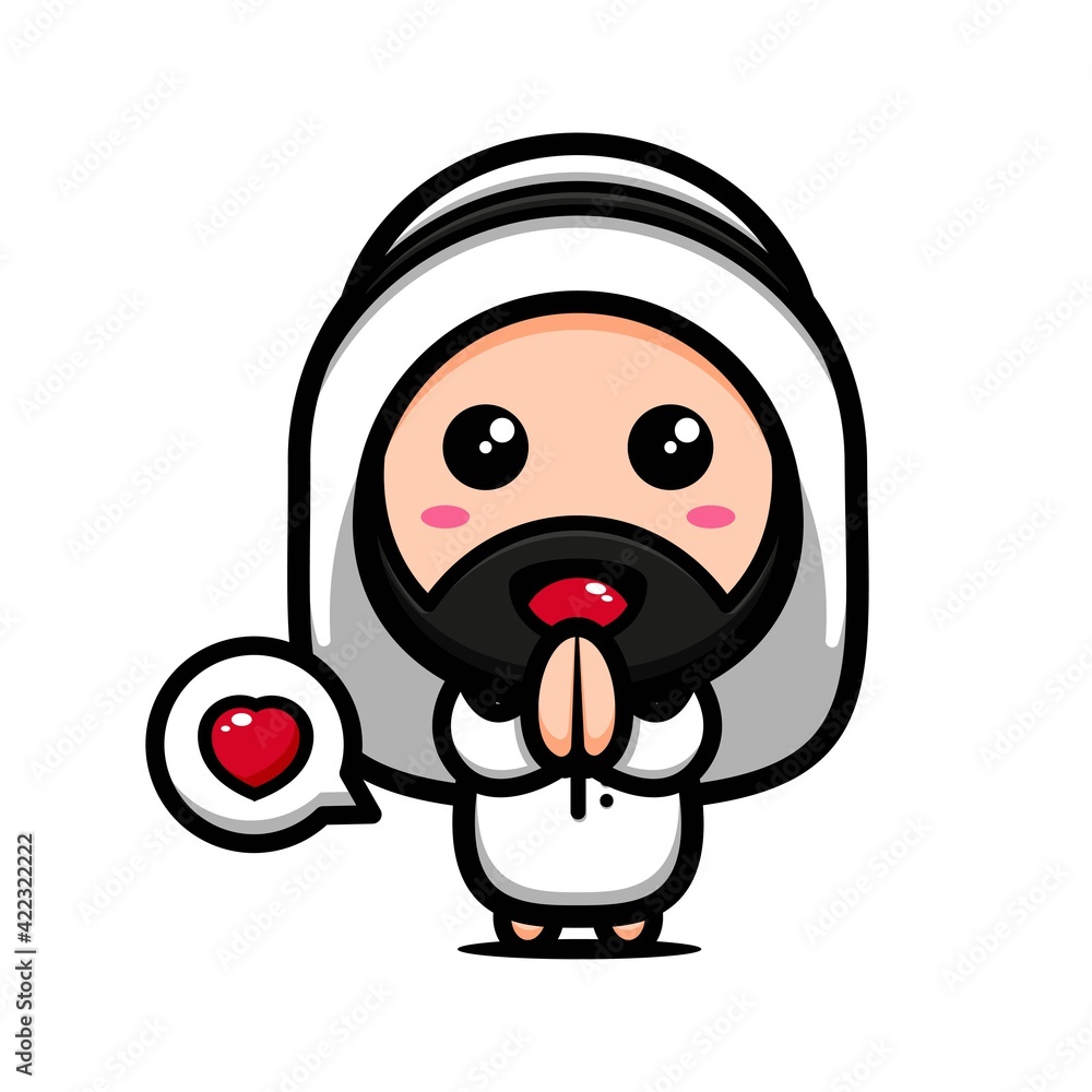 Cute muslim character design themed interpret each other. Islamic character cartoon Cute muslim character design themed interpret each other. Islamic character cartoon