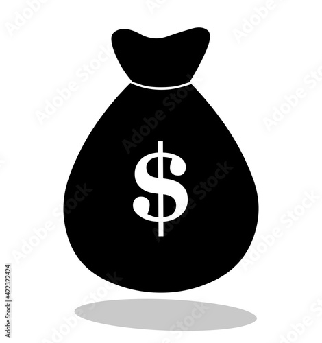 Money bag icon logo illustration Dollar bag isolated