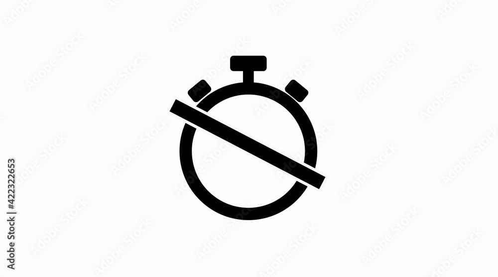 Alarm off icon. Vector isolated black and white illustration of a crossed Chronometer Icon Alarm off icon. Vector isolated black and white illustration of a crossed Chronometer Icon
